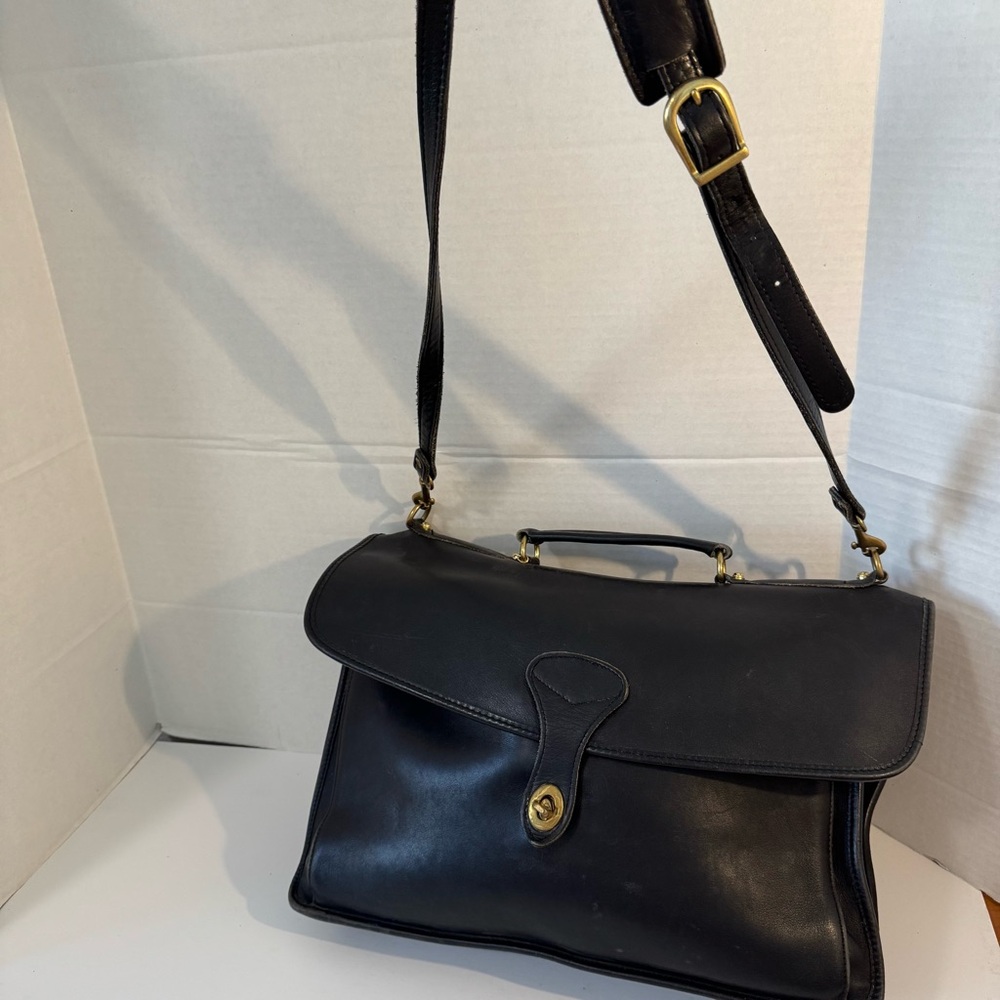 Classic Black Leather Laptop Satchel - Women's Laptop Bag